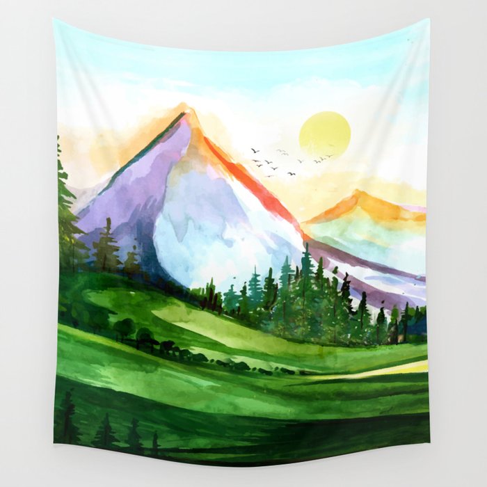 Colorful Landscape 4 Wall Tapestry Gallery Image 1