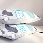 Sharks, Humpback Whales, Orcas & Turtles Ocean Play Print Pillow Sham Gallery Image 3