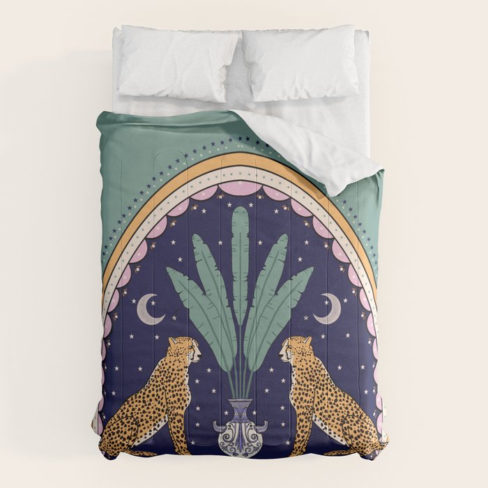 Modern cheetah couple in Middle East  Comforter Gallery Image 6