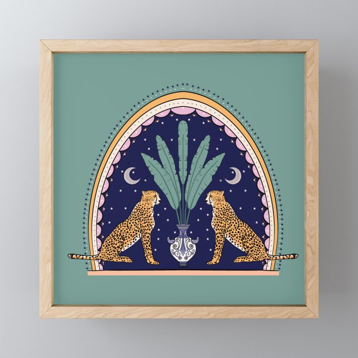 Modern cheetah couple in Middle East  Mini Art Print Gallery Image 1