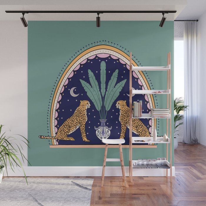 Modern cheetah couple in Middle East  Wall Mural Gallery Image 1