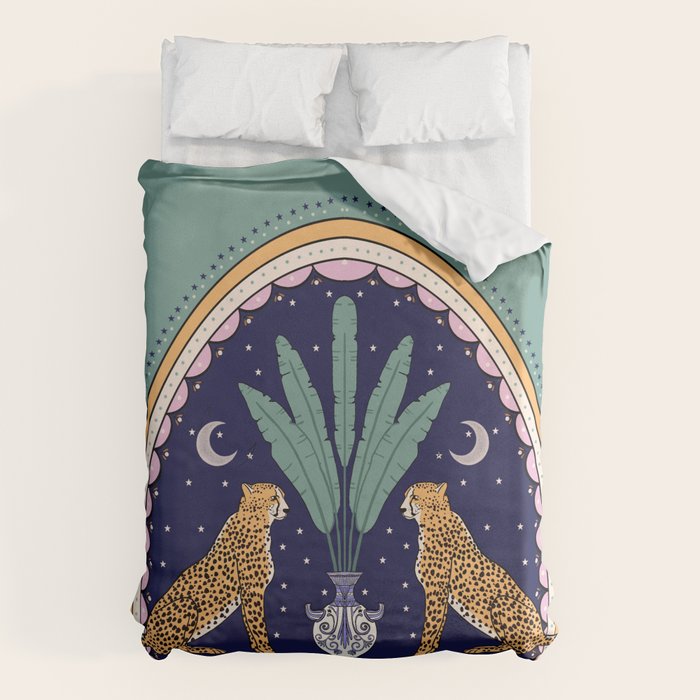 Modern cheetah couple in Middle East  Duvet Cover Gallery Image 1