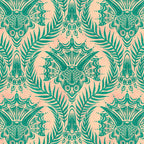 Triceratops Damask - Verdigris on peach Coffee Mug Gallery Image 2