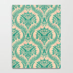 Triceratops Damask - Verdigris on peach Notebook Gallery Image 4