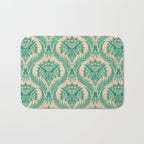 Triceratops Damask - Verdigris on peach Bath Mat Gallery Image 1