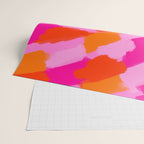 Pink and Orange Abstract Brush Strokes Palette Style Pattern Wrapping Paper Gallery Image 2
