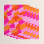 Pink and Orange Abstract Brush Strokes Palette Style Pattern Wrapping Paper Gallery Image 3