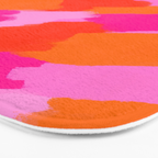 Pink and Orange Abstract Brush Strokes Palette Style Pattern Bath Mat Gallery Image 3