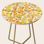 Yellow Vintage-Inspired 70s Floral Cottage Garden Side Table Gallery Image 2