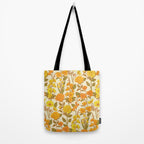 Yellow Vintage-Inspired 70s Floral Cottage Garden Tote Bag Gallery Image 2