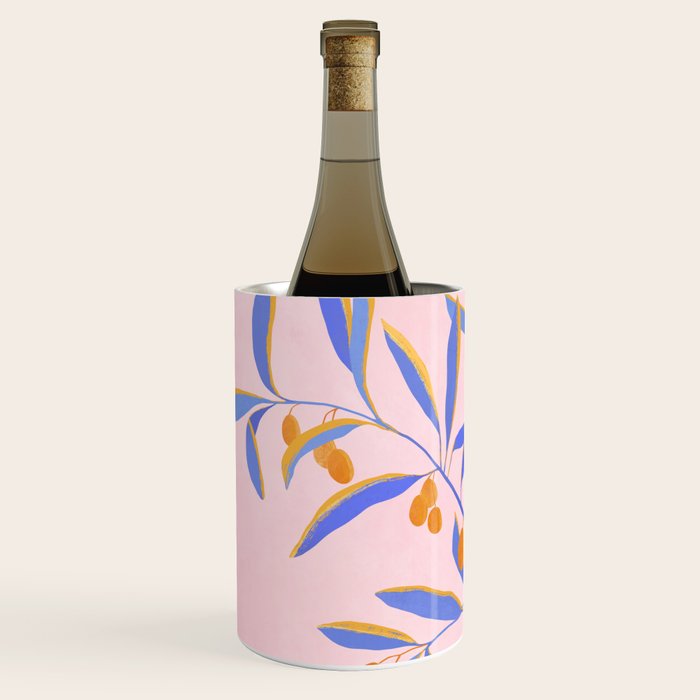 Blue Branches Botanical Illustration  Wine Chiller Gallery Image 2