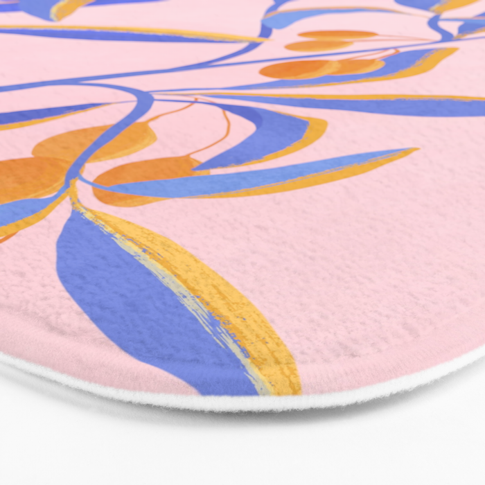 Blue Branches Botanical Illustration  Bath Mat Gallery Image 3