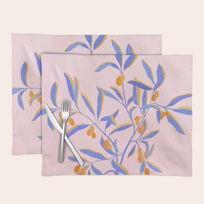 Blue Branches Botanical Illustration  Placemat Gallery Image 1