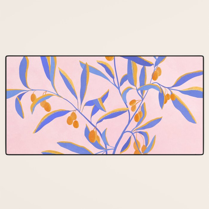 Blue Branches Botanical Illustration  Desk Mat Gallery Image 3