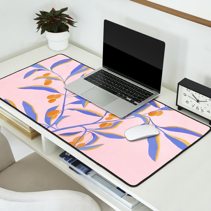 Blue Branches Botanical Illustration  Desk Mat Gallery Image 2