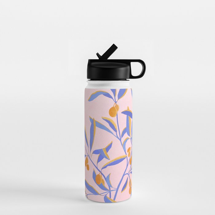 Blue Branches Botanical Illustration  Water Bottle Gallery Image 1