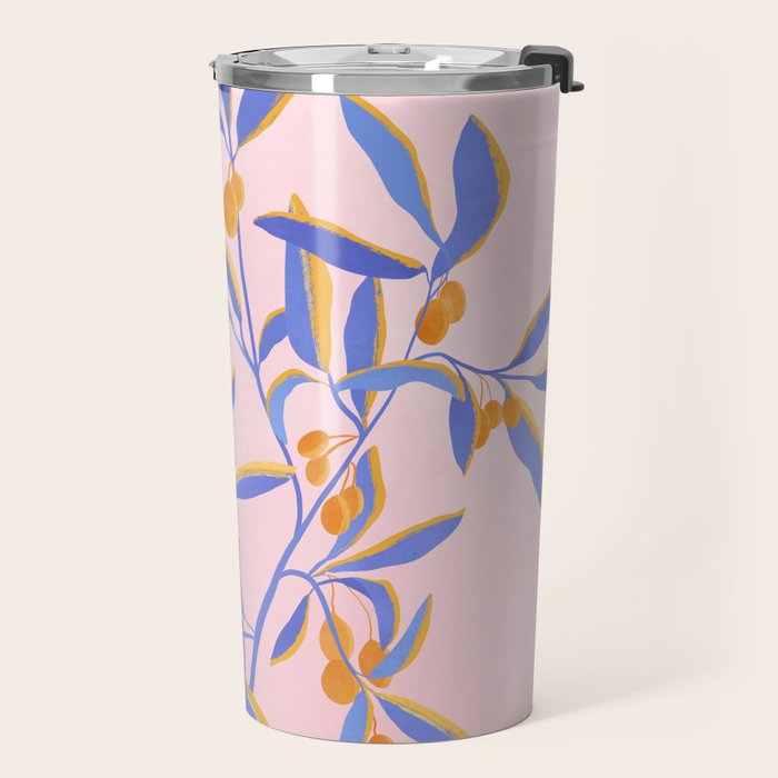 Blue Branches Botanical Illustration  Travel Mug Gallery Image 2