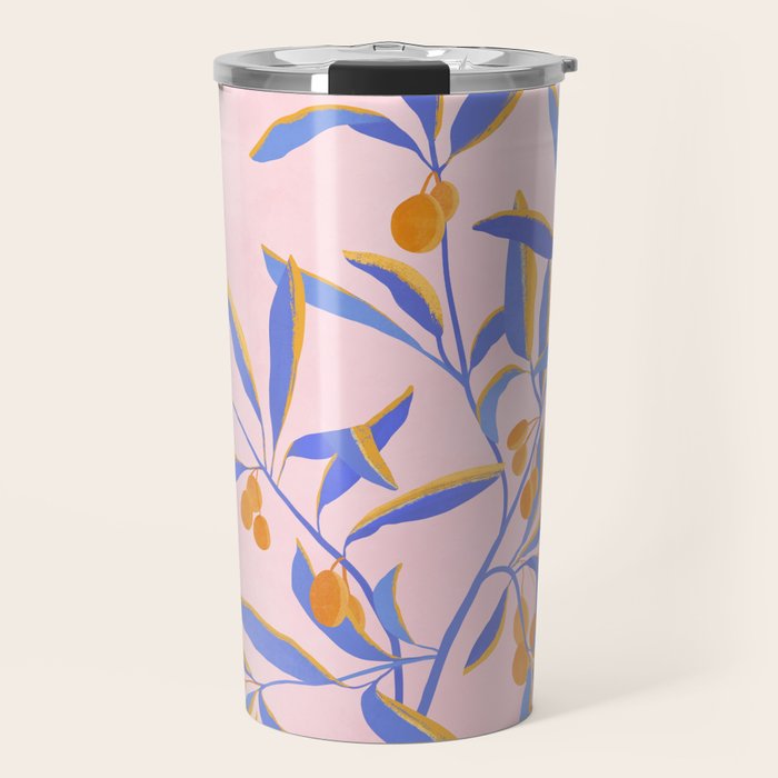 Blue Branches Botanical Illustration  Travel Mug Gallery Image 1