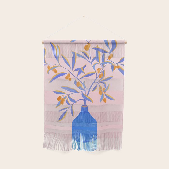 Blue Branches Botanical Illustration  Wall Hanging Gallery Image 1