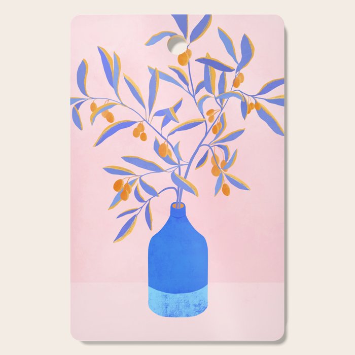 Blue Branches Botanical Illustration  Cutting Board Gallery Image 1