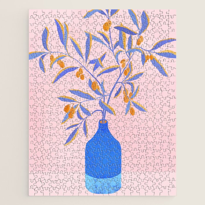 Blue Branches Botanical Illustration  Jigsaw Puzzle Gallery Image 1