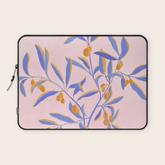 Blue Branches Botanical Illustration  Laptop Sleeve Gallery Image 1
