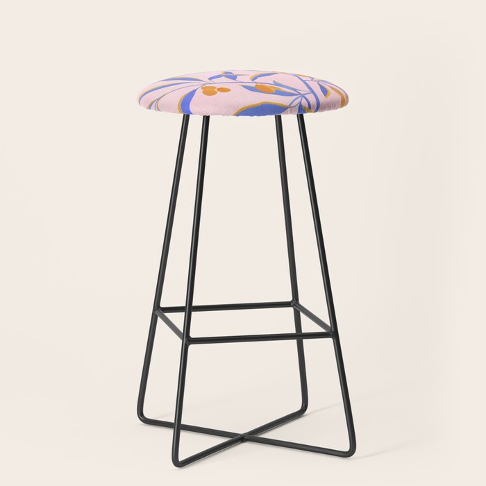 Blue Branches Botanical Illustration  Stool Gallery Image 1
