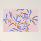 Blue Branches Botanical Illustration  Welcome Mat Gallery Image 1