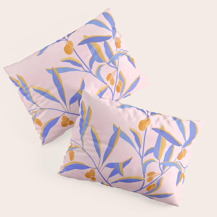 Blue Branches Botanical Illustration  Pillow Sham Gallery Image 3