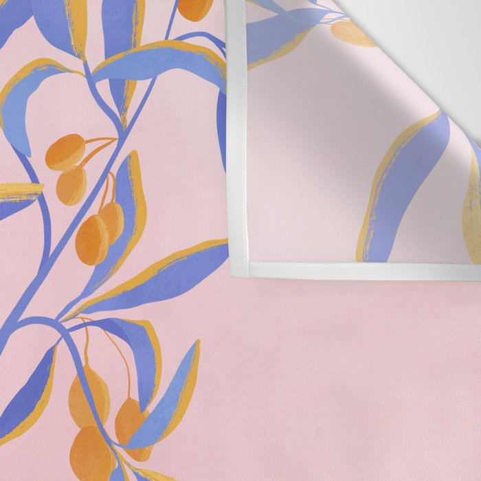 Blue Branches Botanical Illustration  Wall Tapestry Gallery Image 3