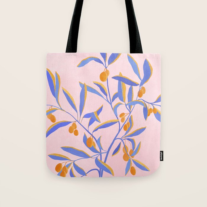 Blue Branches Botanical Illustration  Tote Bag Gallery Image 1