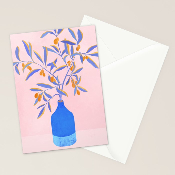 Blue Branches Botanical Illustration  Stationery Card Gallery Image 2