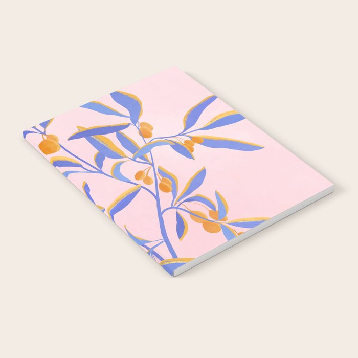 Blue Branches Botanical Illustration  Notebook