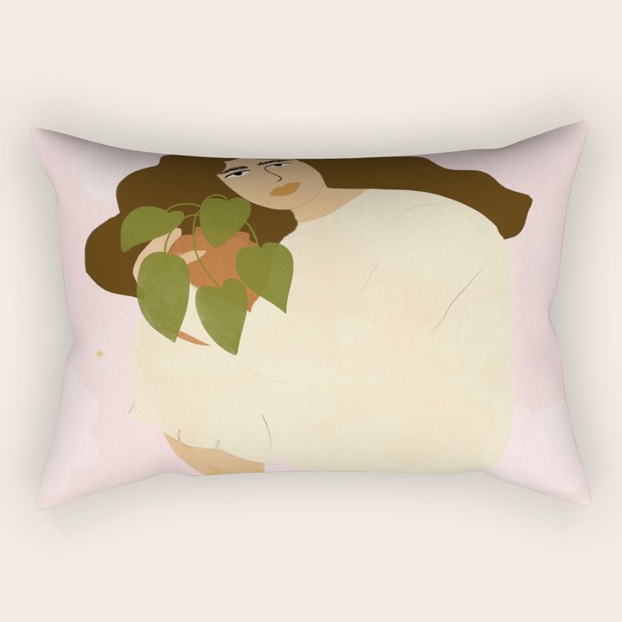 When You Have Strong Connection With Plants Rectangular Pillow Gallery Image 2