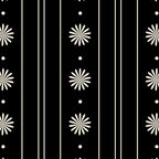Minimalist Daisy Stripes Geometric Flowers and Stripe Pattern in Black and Almond Cream Coffee Mug Gallery Image 2