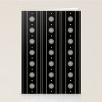 Minimalist Daisy Stripes Geometric Flowers and Stripe Pattern in Black and Almond Cream Stationery Card Gallery Image 2