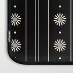 Minimalist Daisy Stripes Geometric Flowers and Stripe Pattern in Black and Almond Cream Laptop Sleeve Gallery Image 3