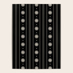 Minimalist Daisy Stripes Geometric Flowers and Stripe Pattern in Black and Almond Cream Poster Gallery Image 4