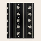 Minimalist Daisy Stripes Geometric Flowers and Stripe Pattern in Black and Almond Cream Notebook Gallery Image 4