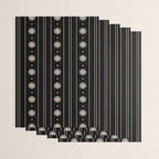 Minimalist Daisy Stripes Geometric Flowers and Stripe Pattern in Black and Almond Cream Wrapping Paper Gallery Image 3