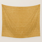 stitched stripes - mustard yellow Wall Tapestry Gallery Image 4