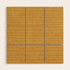 stitched stripes - mustard yellow Wood Wall Art Gallery Image 1