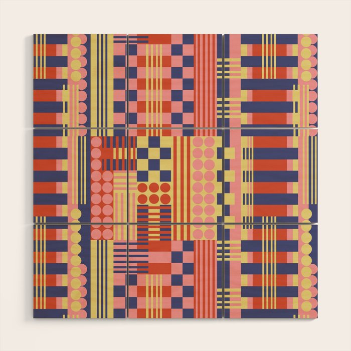 Geometric Composition Colorful Wood Wall Art Gallery Image 1