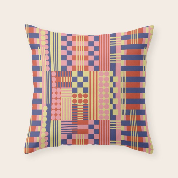 Geometric Composition Colorful Throw Pillow Gallery Image 6
