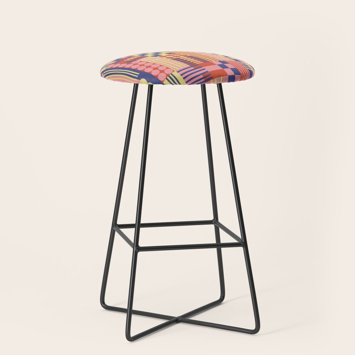 Geometric Composition Colorful Stool Gallery Image 1