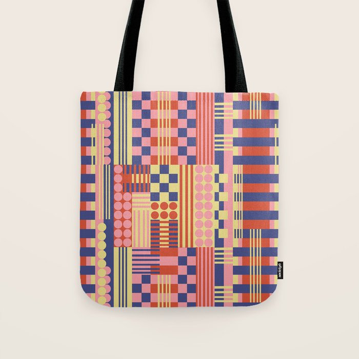 Geometric Composition Colorful Tote Bag Gallery Image 1