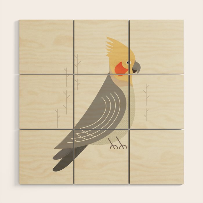 Cockatiel, Bird of Australia Wood Wall Art Gallery Image 1