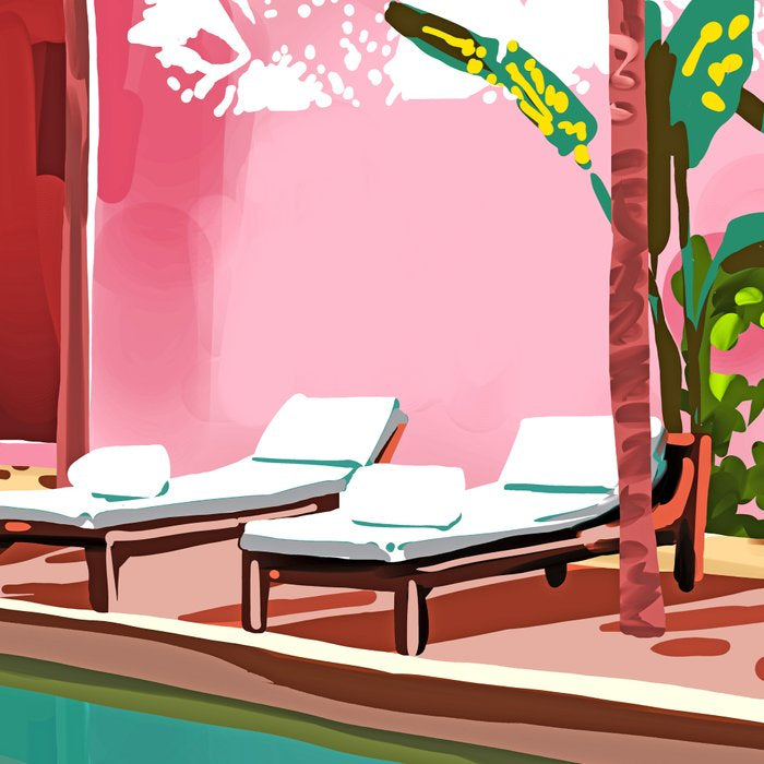 Vacay Villa | Blush Pink Summer Architecture | Tropical Travel Building | Palm Bohemian Resort Coffee Mug Gallery Image 2