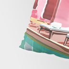 Vacay Villa | Blush Pink Summer Architecture | Tropical Travel Building | Palm Bohemian Resort Pillow Sham Gallery Image 4