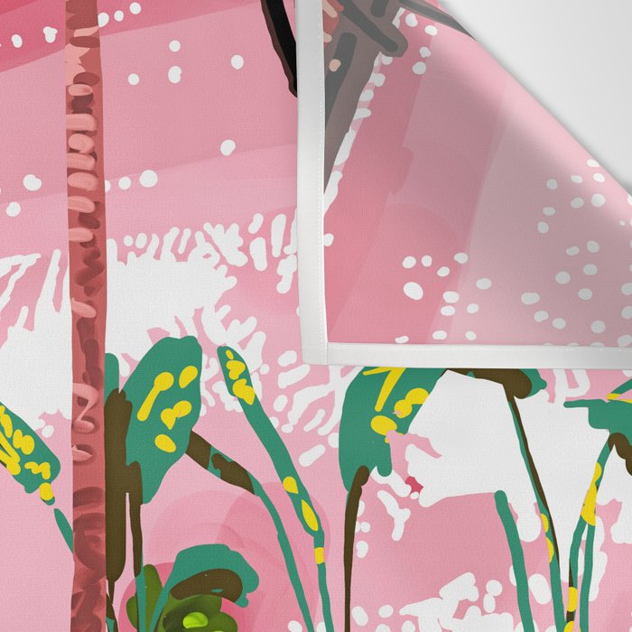 Vacay Villa | Blush Pink Summer Architecture | Tropical Travel Building | Palm Bohemian Resort Wall Tapestry Gallery Image 3